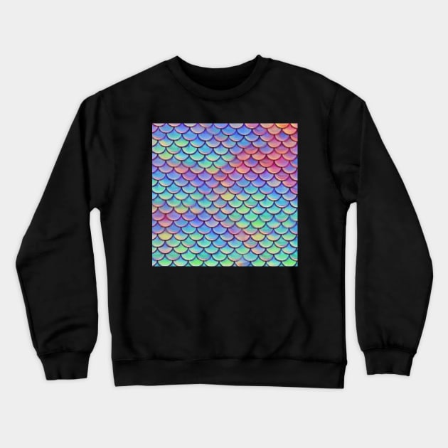 Iridescent Mermaid Scales Crewneck Sweatshirt by funhousejen